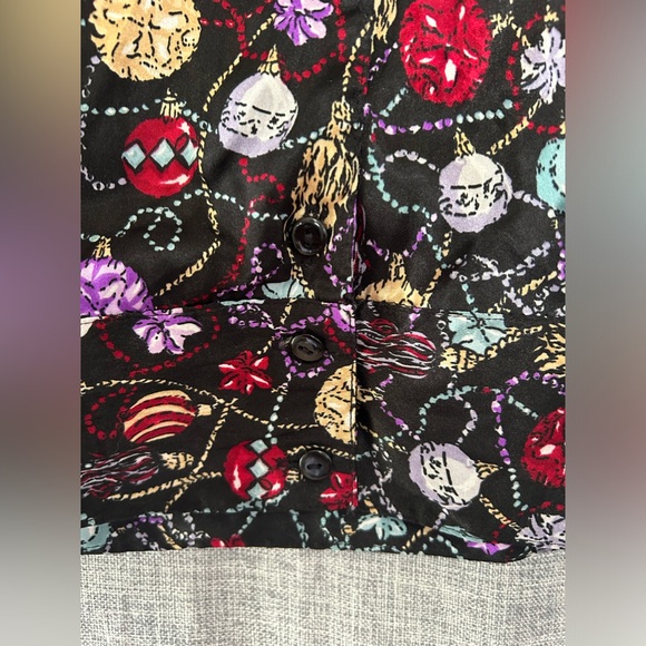 Kathy Lee Women's Long Sleeve Elastic Hem Ugly Christmas Ornament Shacket - L - Picture 8 of 10